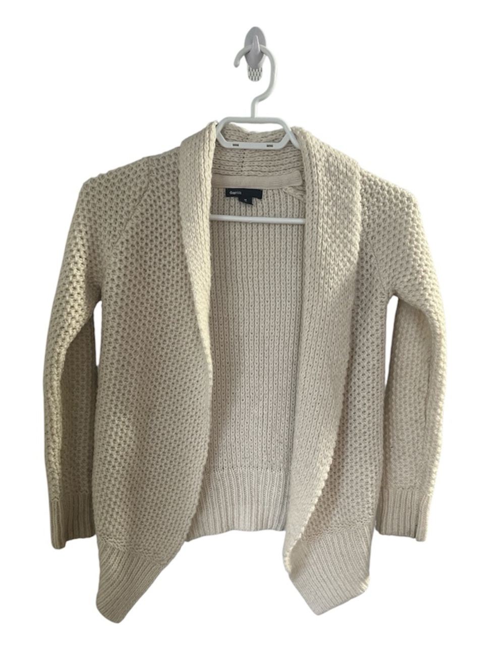 GAP‎ girls size 8 Cream Open-Front Knit Cardigan